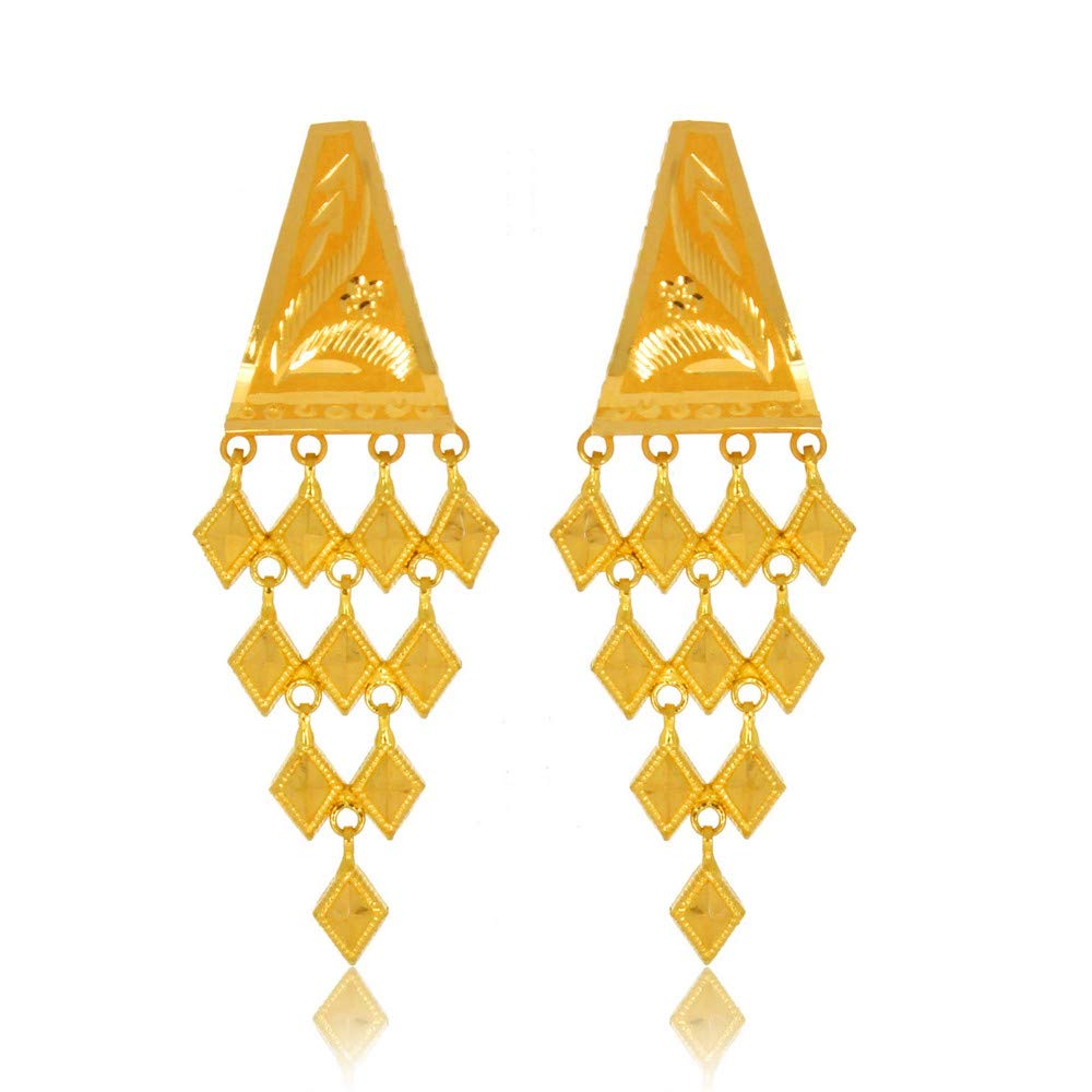 Senco Gold 22k (916) Yellow Gold Pasha Stud Earrings : Amazon.in: Fashion
